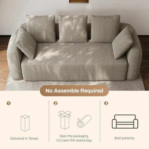 Curved Modern Couch Sofa, Boneless Couch, Modern 3 Seater Cloud Couch, Deep Seat - Image 7