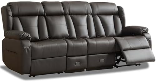 90.6" Reclining Sofa 3 Seater Recliner Couch by WISHDEER