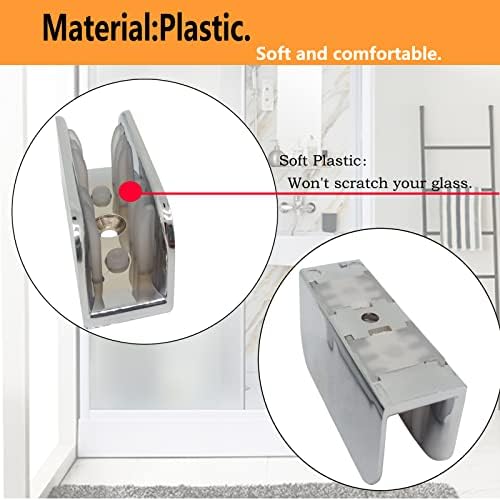 6pcs Shower Door Collision-Proof Block, Furniture Bottom Guide Assembly - Image 2