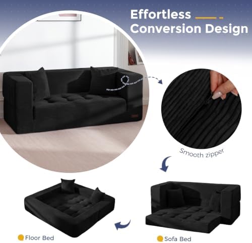 MAXYOYO Folding Sofa Bed, Convertible Boneless Loveseat Couch - Image 5