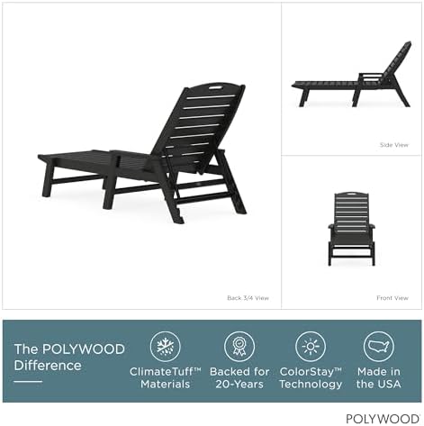 POLYWOOD NCC2280MA-P Nautical Arms Chaise - Image 4