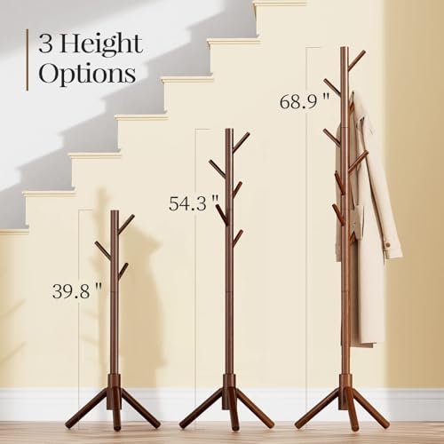 Pipishell Solid Wooden Coat Rack Freestanding - Image 3