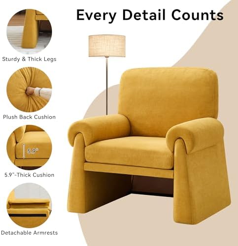 Oversized Accent Chair, Comfy Living Room Chairs, Single Sofa Chair - Image 6