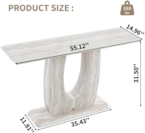 LKTART 55" MDF Console Table for Entryway, Narrow Entryway Table - Image 2