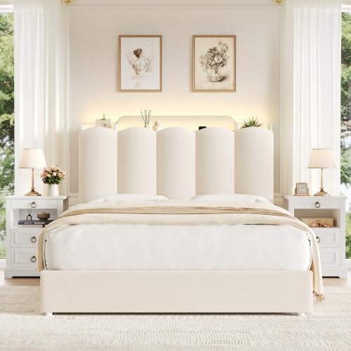 HOSTACK Queen Upholstered Platform Bed Frame - Image 6