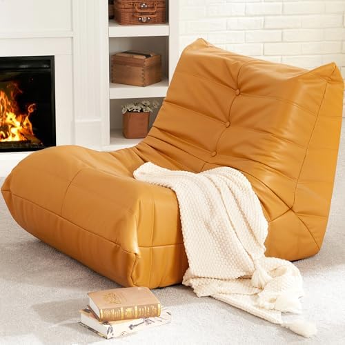 Hobestluk Bean Bag Chair Leather Togo Chair Memory Foam Living Room Adult by YourHomeDeservesMore