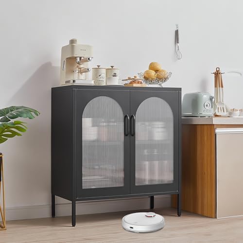 Buffet Cabinet, Modern Industrial Style Sideboard Buffet Cabinet, - Image 2