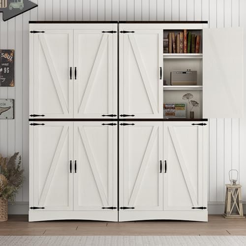 chartustriable 71in Farmhouse Kitchen Pantry Cabinet, Tall Storage Cabinet - Image 4