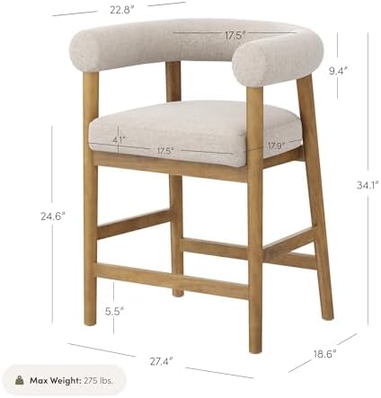 Nathan James Demi Modern Barrel Bar Stool - Image 2