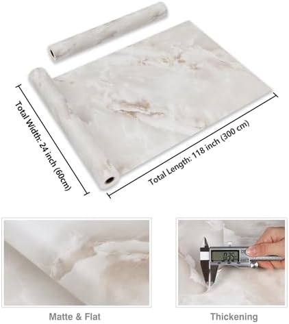 CRE8TIVE 24"x118" Beige Cloudy Marble Contact Paper - Image 7