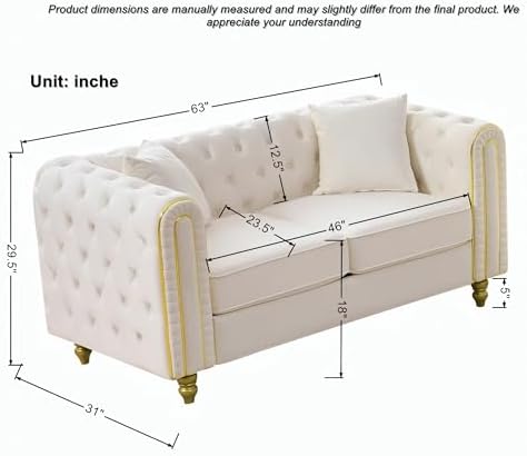 Velvet Chesterfield Sofa, Mid Century Modern Deep Seater Couch - Image 2