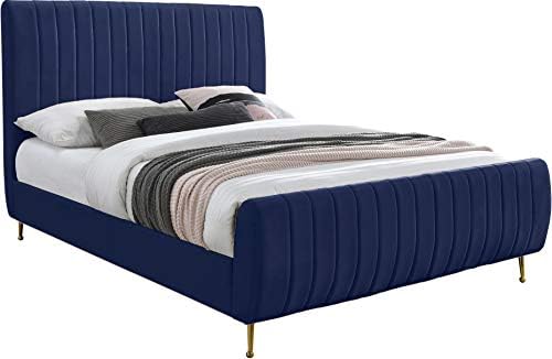 Meridian Furniture Zara Collection Modern | Contemporary Velvet Upholstered Bed by Unknown