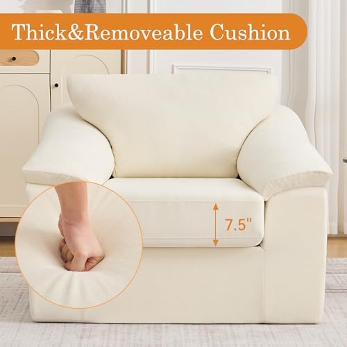 Boneless Single Sofa Chair, Modern Cloud Accent Chair, Comfy Deep Seat Couch - Image 3