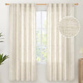 Linen Semi Sheer Curtains 42X72 Inch Length 2 Panels by YoungsTex
