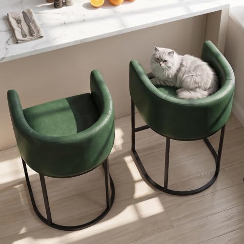 26" H Counter Height Bar Stools Set of 1, Modern Barrel Counter Stools - Image 3