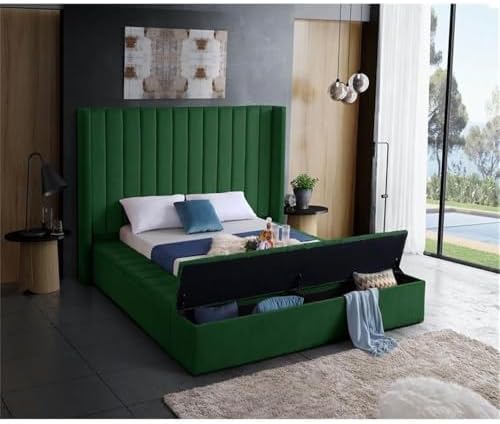 Meridian Furniture Kiki Collection Modern | Contemporary Velvet Upholsterd Bed - Image 5