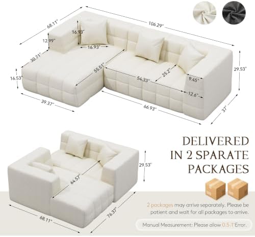107" Cloud Sectional Couch - Image 2