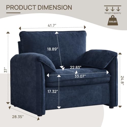 Oversized Accent Chair Set of 2, Comfy Reading Chair - Image 2