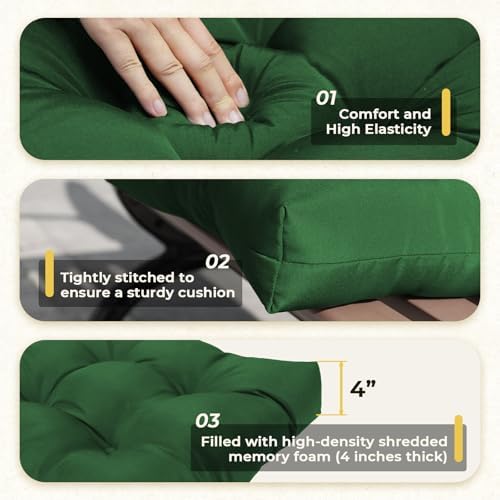 All Weather Outdoor Wicker Chair Cushions of 3 Pieces, Waterproof Outdoor - Image 4