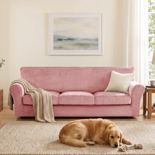 XINEAGE 4-Piece Velvet Oversize Sofa Cover, Couch Covers - Image 4