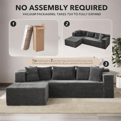 106" L Shaped Modular Cloud Sectional Sofa - Image 5