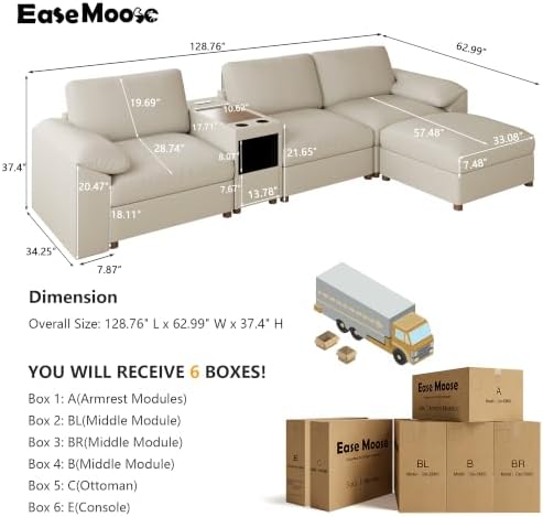 EASE MOOSE Modular Sectional Sofa, L Shaped Sofas - Image 2