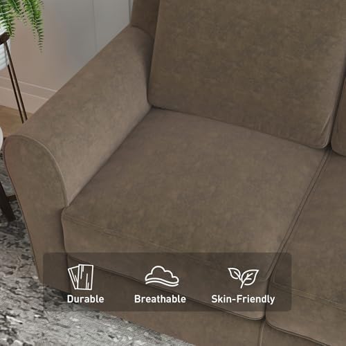 Bonzy Home 58" Brown Loveseat Sofa Couch - Image 3