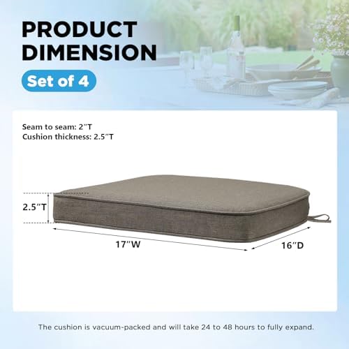 17 x 16 Inch Sunbrella Outdoor Chair Cushions - Image 3