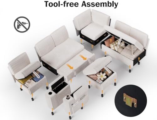 WEUP 111" Modular Sectional Sleeper Sofa - Image 4