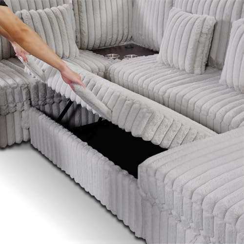 Modular Sectional Sofa with Storage | Pull Out Bed, Oversized L Shaped Sleeper - Image 5