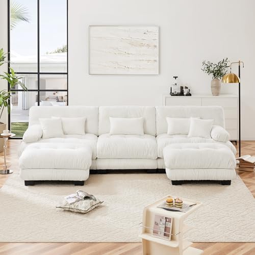 Modular Sectional Sofa for Living Room, Oversized 3 Seater White Sectional - Image 3