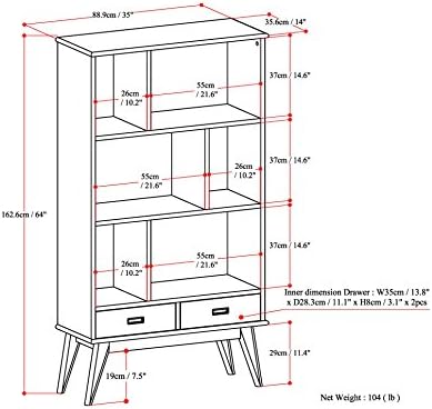 SIMPLIHOME Draper Bookcase - Image 3