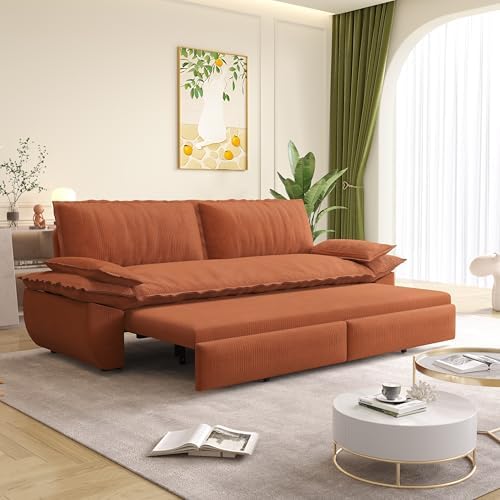 73.2" Futon Sofa Bed Queen Size, 3-in-1 Convertible Sleeper Sofa - Image 2