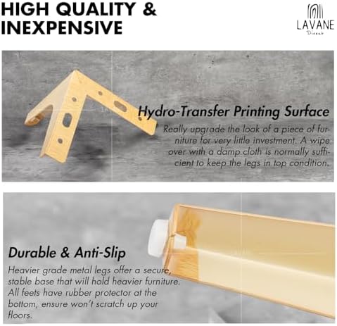La Vane 6 Inch Diamond Triangle Metal Furniture Legs 4PCS- Heavy Duty Iron - Image 4