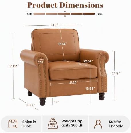 Kingfun Faux Leather Accent Chair - Image 2