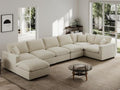 Modern Sectional Linen Couch for Living Room V-Shape Sofas, 7 Seat Modular by Gtilzria