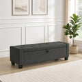 Huatean Home 43" Ottoman with Storage, Dark Gray Storage Ottoman Bench by huateanhome