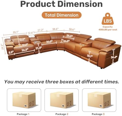 Power Recliner Sectional Sofa - Image 2