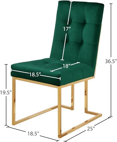 Meridian Furniture Pierre Collection Modern | Contemporary Velvet Dining Chair - Image 3