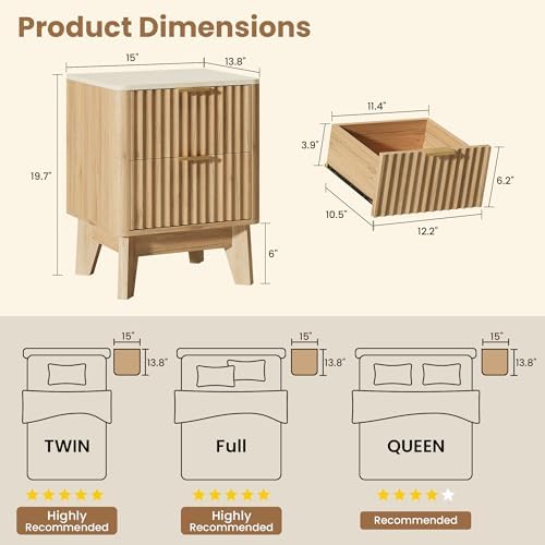 Fluted Nightstand Set of 2 - Image 2