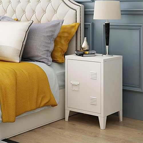 MIOCASA Metal Nightstand Modern End Side Table Steel Bedside Storage Cabinet - Image 2