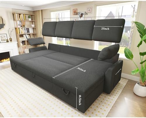 PaPaJet 110" Sleeper Sofa, Pull Out Couch - Image 2