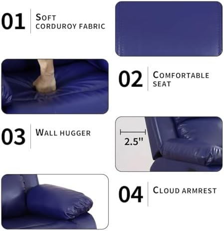 Recliner Sofa for 2 Seats, Manual Reclining Couch Set, Living Room Furniture - Image 6