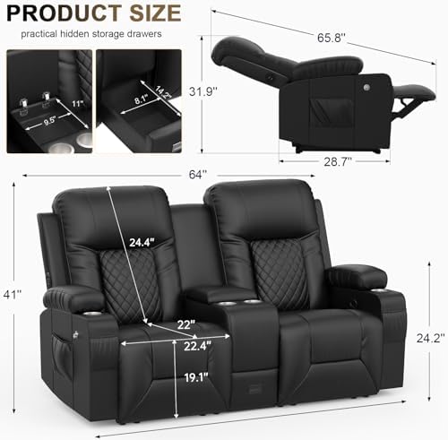 YONISEE Loveseat Recliner, Loveseat Recliner Sofa - Image 2