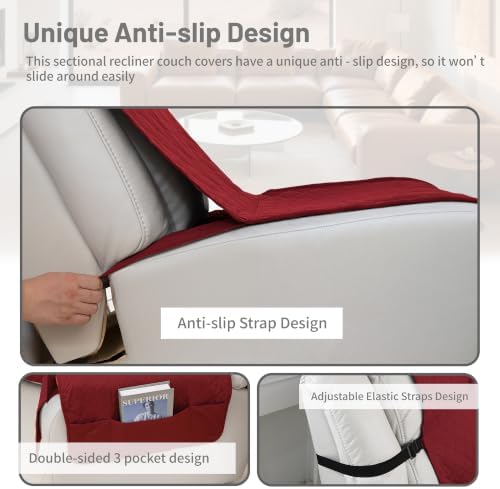 Waterproof Sectional Reclining Couch Covers L Shaped Recliner Sectional Sofa - Image 5