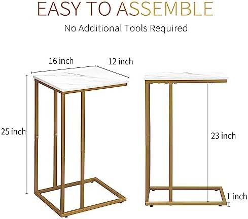 Possile C Shaped End Table Set of 2, Small Side Table - Image 3
