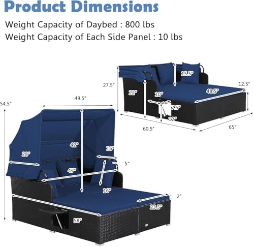 Tangkula Patio Rattan Daybed - Image 4