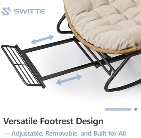SWITTE Papasan Rocking Chair - Image 5