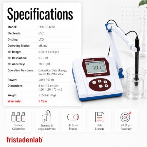 Fristaden Lab Upgraded pH Meter | Faster Response | Buffers Included - Image 6