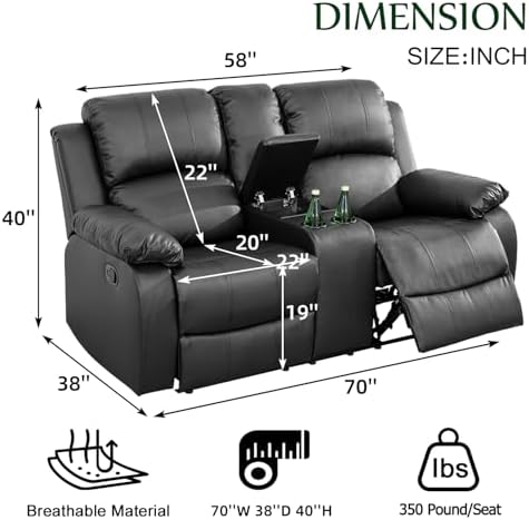 Leather Recliner Sofa，Reclining Sofa Set - Image 2